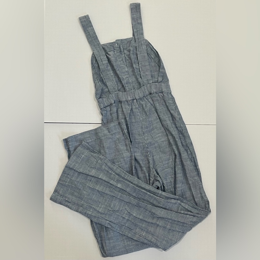 Pinstripe Button-Up Romper - Picture 3 of 3